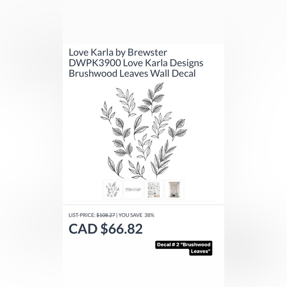 BNIB Love Karla Designs peel and stick wall decals (three sets) - Picture 5 of 9